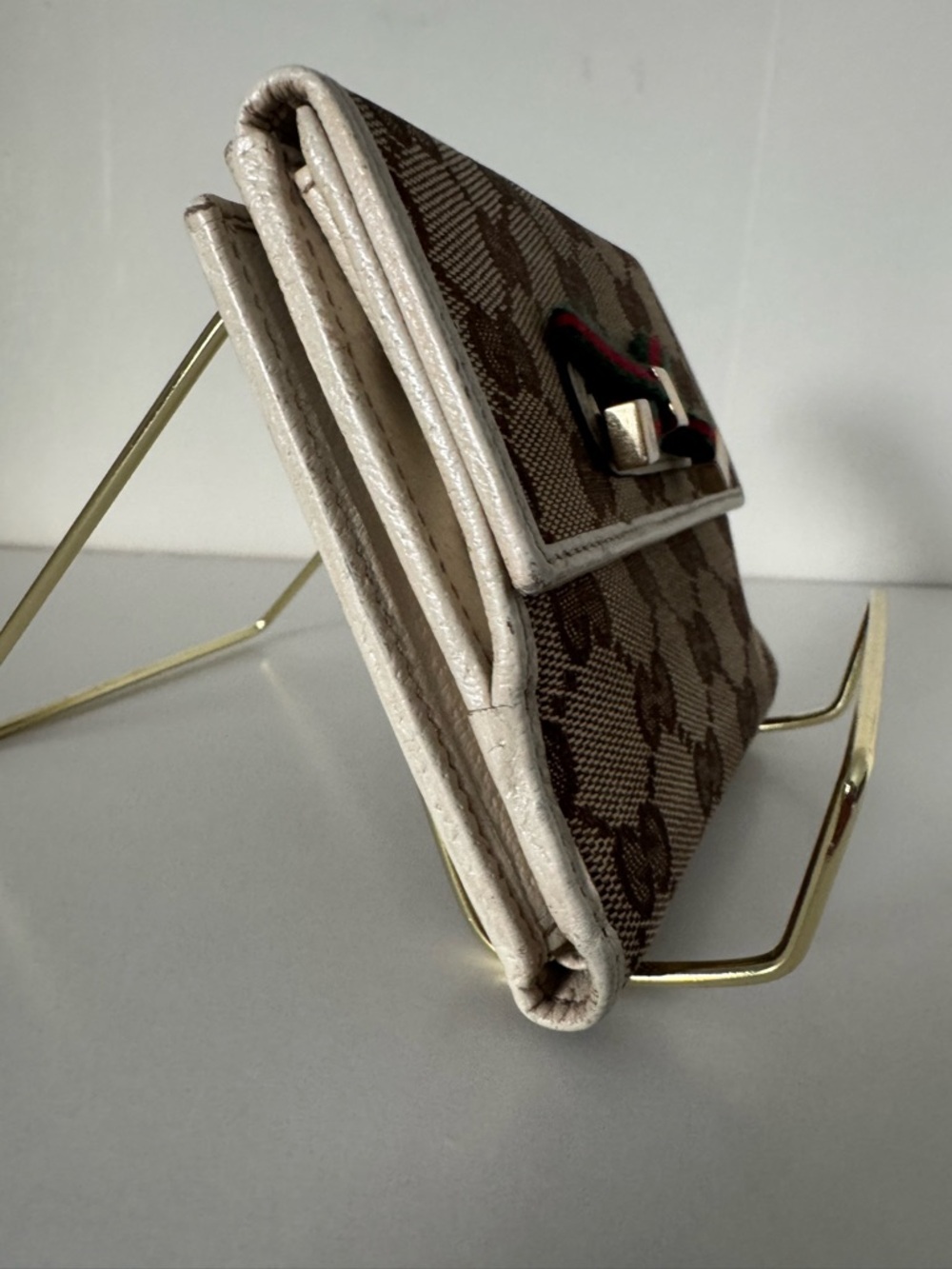 Gucci Compact Princy Wallet with Sherry Line Ribbon Bow GG monogram canvas - Picture 5 of 12